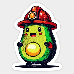 Retro avocado firefighter Sticker